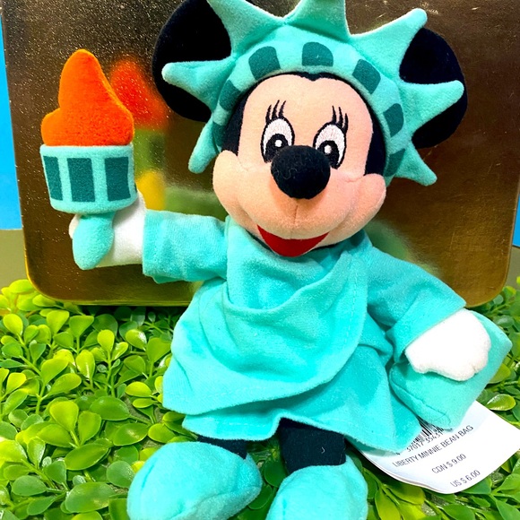 DISNEY STORE EXCLUSIVE NWT 1990s LIBERTY MINNIE/STATUE OF LIBERTY BEAN BAG PLUSH - Picture 2 of 11